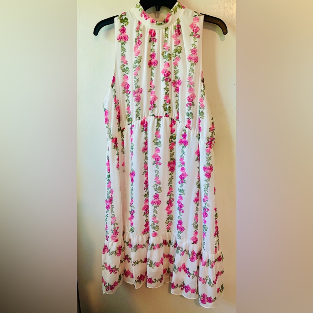 Floral Pink and Green Women's Top